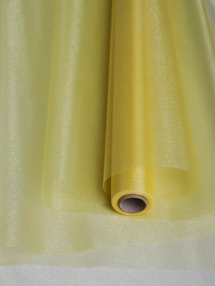 Органза-снег в рулоне 70смх9м золотистый Органза-снег в рулоне 70смх9м золотистый