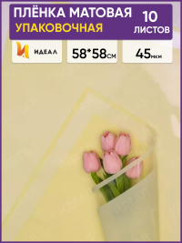 Пленка цветная 58смх58см 10 листов РЦ с прозрачным краем желтый