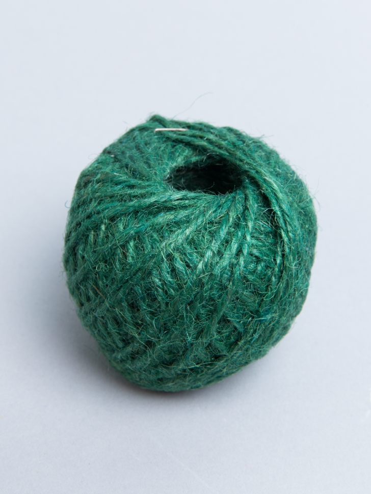 Шпагат натуральный джутовый 1120 текс 2-х ниточн. 1.2мм х  50м зеленый