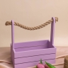 Ящик деревянный с канатом №20 25,5х13хh11 h27см лиловый