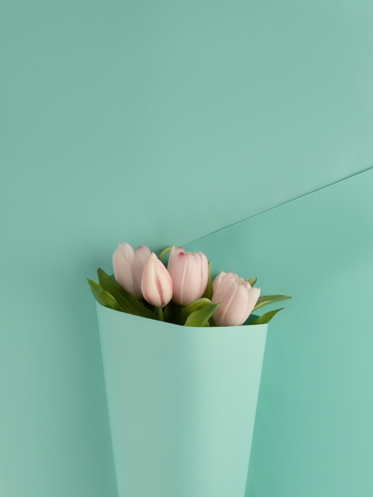 Пленка матовая  Пастель 58см х 10м на втулке, тиффани