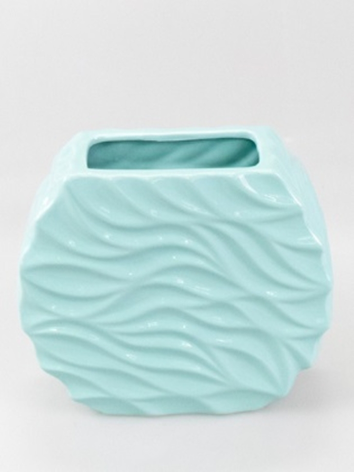 Ваза керамика 18х12х5,5см W511 голубой