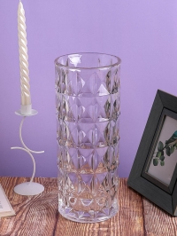 Ваза стекло Трубка H29 D13см К 5 рельефная 