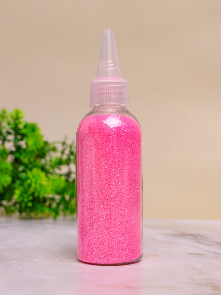 Блестки 80г К с дозатором розовые флуоресцентные