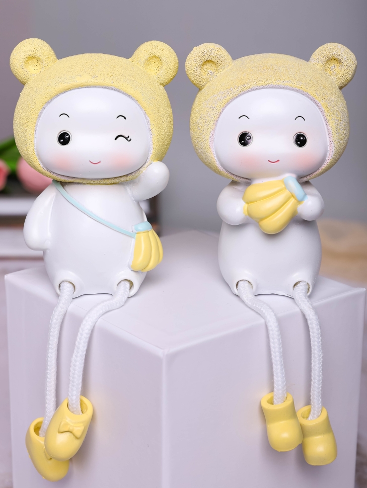 Фигурки  2шт. Мишки 7,5х7х12см 5002 желтый