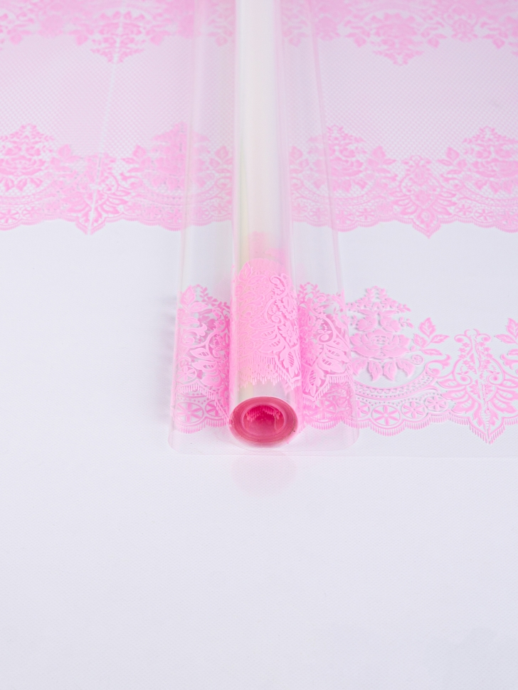 Пленка цветная 60см Ажур розовый жемчуг