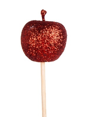 Яблоко на вставке с глиттером 5х50см красное