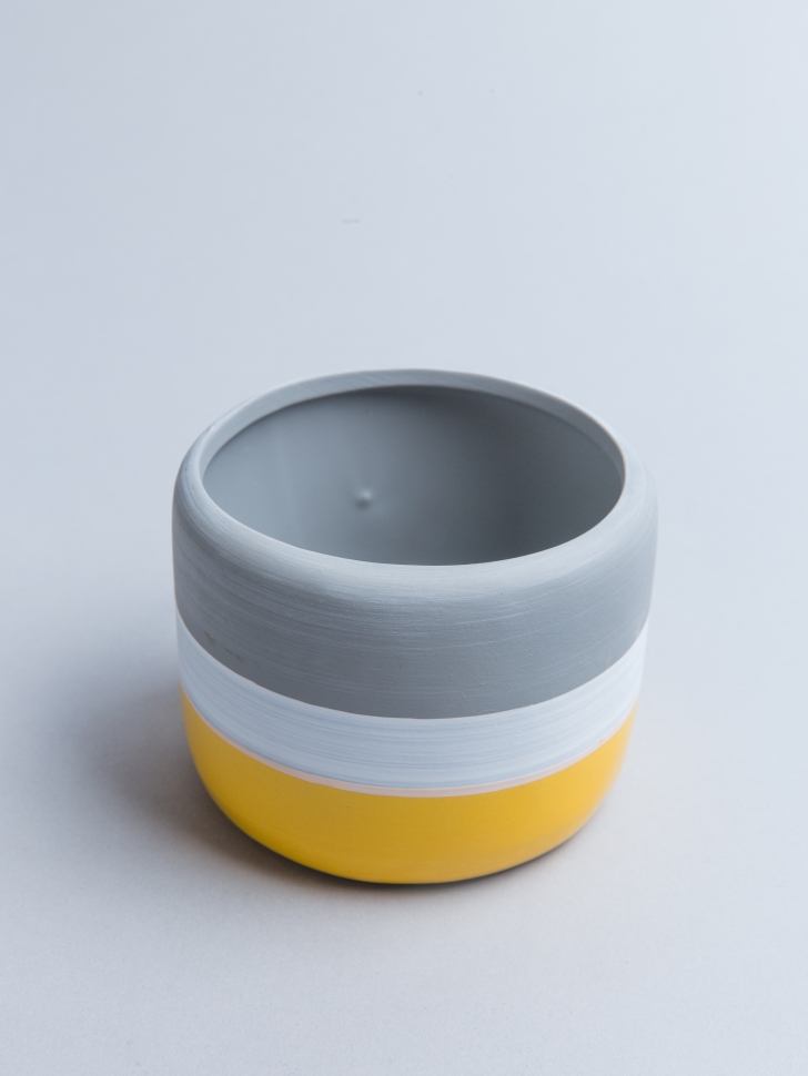 Кашпо керамика 10,8х8,5см желтый