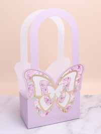 Плайм пакет для цветов прямоугольник H36,5х18х9см бабочка сиреневый