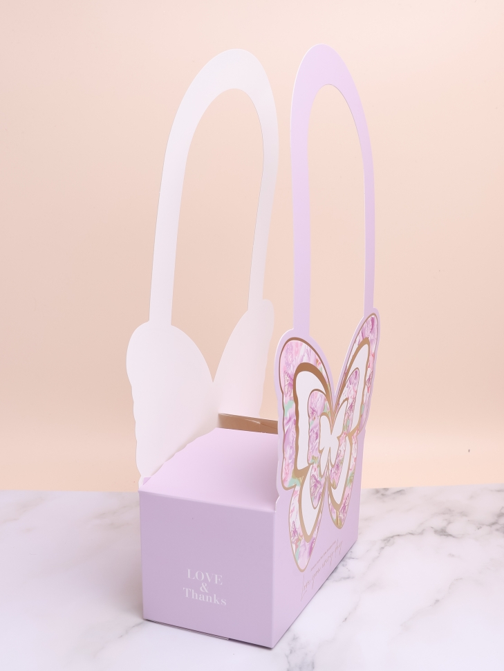 Плайм пакет для цветов прямоугольник H36,5х18х9см бабочка сиреневый Плайм пакет для цветов прямоугольник H36,5х18х9см бабочка сиреневый