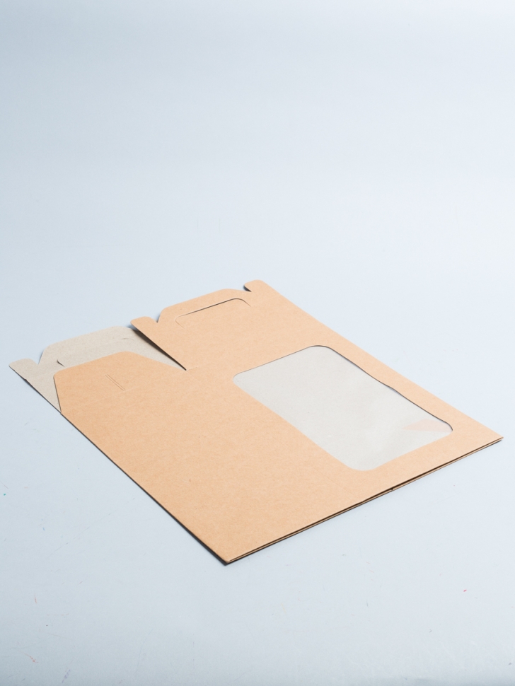 Коробка для цветов Прямоугольник 30х20х16см с прозрачным окном крафт Коробка для цветов Прямоугольник 30х20х16см с прозрачным окном крафт