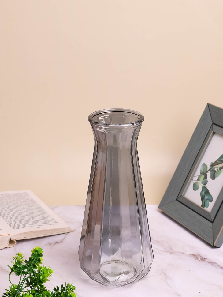 Ваза стекло h30 d13/9,5см К 282 графит