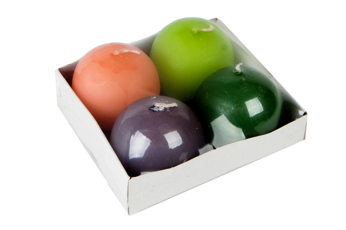 Свеча декоративная набор 4шт шарик d70мм