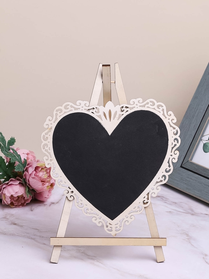 Грифельная табличка на подставке 20x20см Мольберт сердце