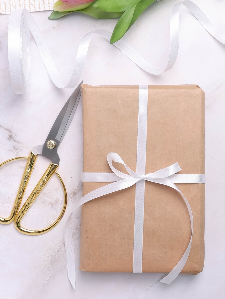 Лента атласная 10мм х 25ярд JD белый Лента атласная 10мм х 25ярд JD белый