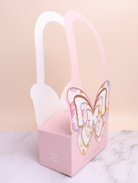 Плайм пакет для цветов прямоугольник H36,5х18х9см бабочка розовый