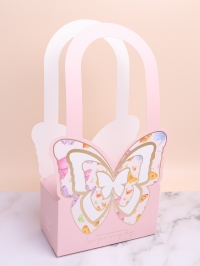 Плайм пакет для цветов прямоугольник H36,5х18х9см бабочка розовый