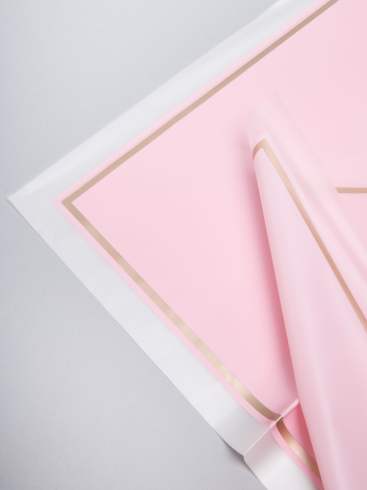 Пленка матовая 58смх58см 10 листов 50мкм кант 50 розовый