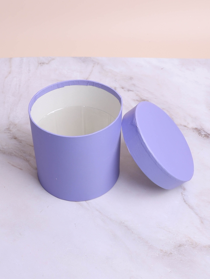 Коробка цилиндр К d13,5хh13см лавандовый Коробка цилиндр К d13,5хh13см лавандовый