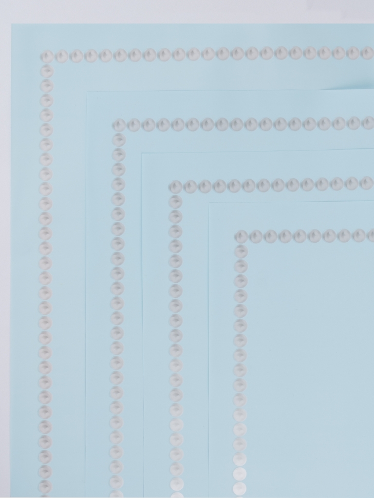 Пленка матовая 58смх58см 20 листов 65мкм Жемчужный кант голубой