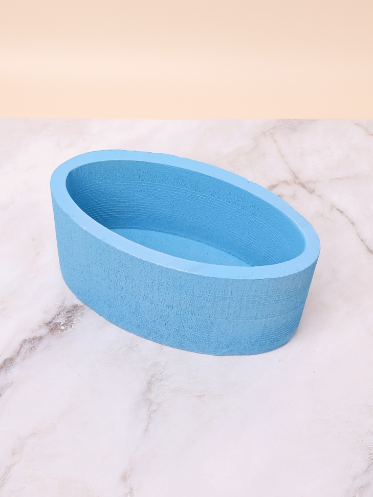 Пенобокс для цветов 16х15х10см Овальный перламутр голубой Пенобокс для цветов 16х15х10см Овальный перламутр голубой