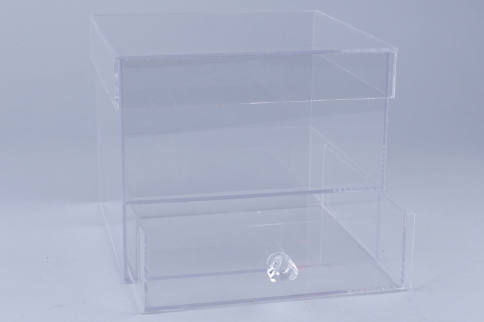 Коробка акриловая 18х18х15см прозрачная с ящиком Коробка акриловая 18х18х15см прозрачная с ящиком