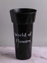 Ваза гладкая H35.5хD20/11см пластиковая 2001A черный