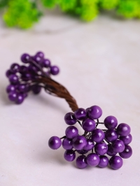 Ягоды на проволоке d1,5х7см 50шт фиолетовый
