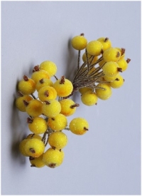 Ягоды замороженные на проволоке 14см желтые