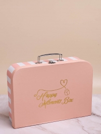 Коробка чемодан 29x20x8,3см полоски розовый