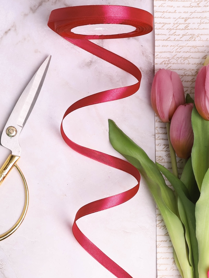 Лента атласная 10мм х 25ярд JD бордовый Лента атласная 10мм х 25ярд JD бордовый