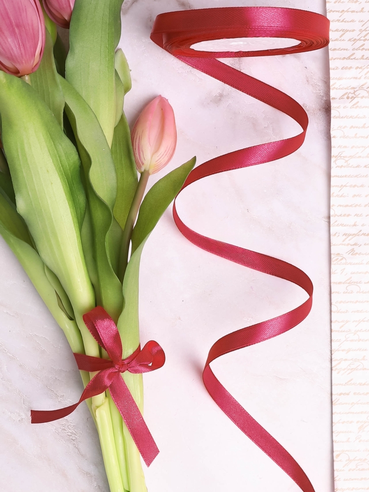 Лента атласная 10мм х 25ярд JD бордовый Лента атласная 10мм х 25ярд JD бордовый