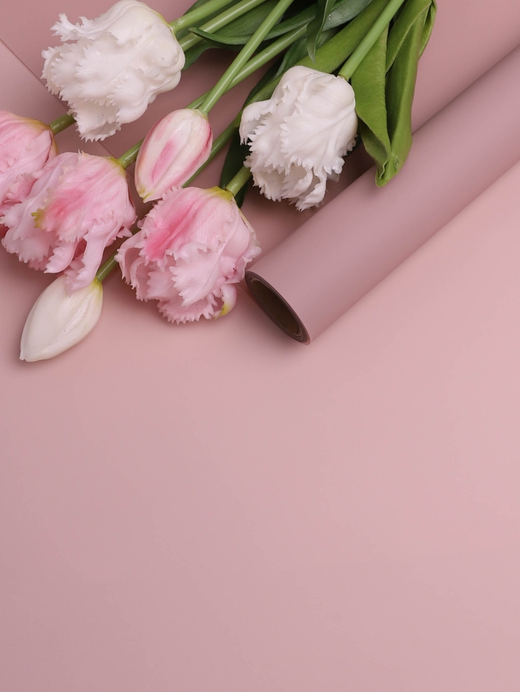 Пленка матовая 40мкм 58см х 10м Воздух розовый пыльный