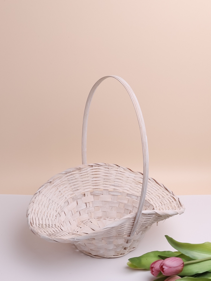 Корзина плетеная бамбук 5шт D31x13/23см белый