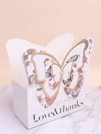 Плайм пакет для цветов прямоугольник H20,2х20,5х8см бабочка белый