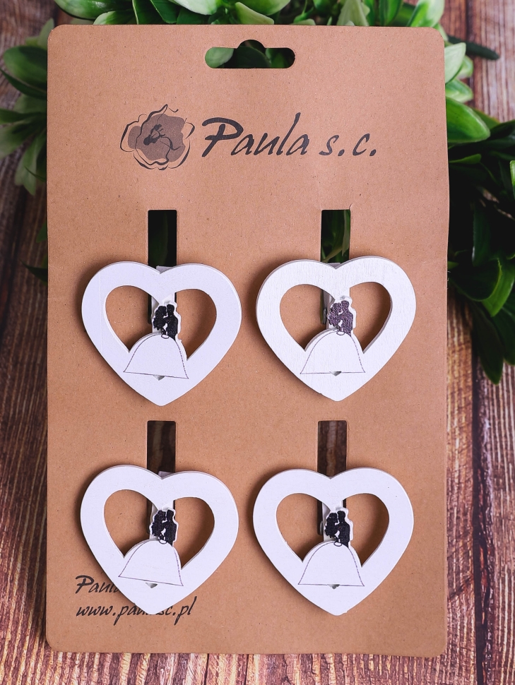 Прищепка 4шт. Сердце белый 5х5,5см Прищепка 4шт. Сердце белый 5х5,5см