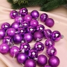 Игрушка елочная Шар  d4см набор 36 шт пластик фиолетовый