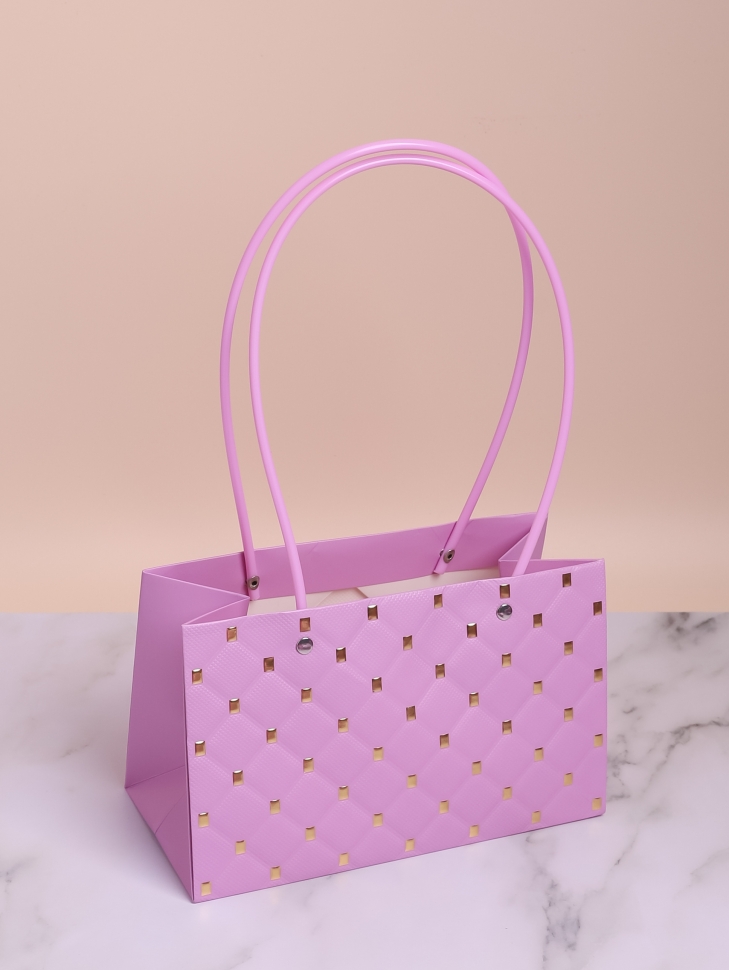 Сумочка для цветов 22х13,5х10,5см 3D М311 сиреневый светлый Сумочка для цветов 22х13,5х10,5см 3D М311 сиреневый светлый