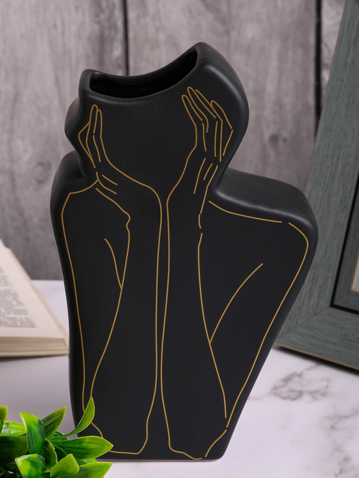 Ваза керамика 23,5х14,8х5,7см SL701-1L черный