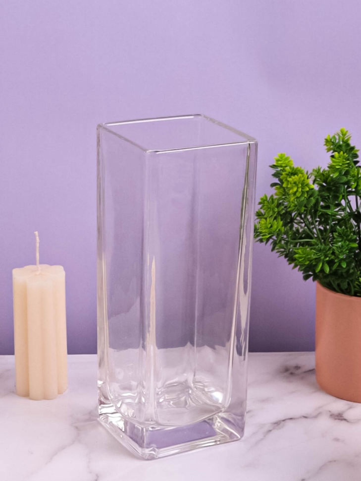 Ваза стекло Квадратная H24х9,5см К