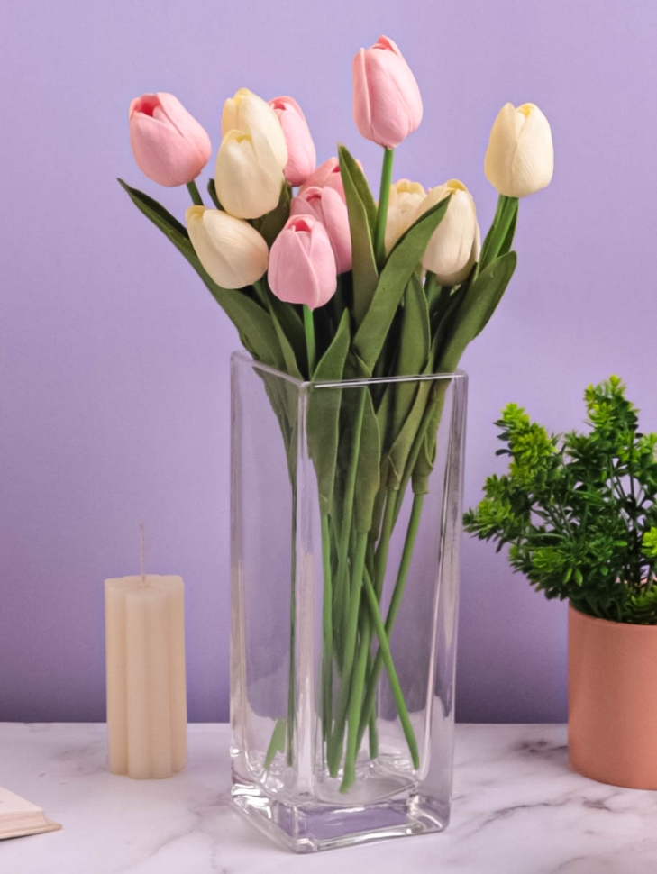 Ваза стекло Квадратная H24х9,5см К