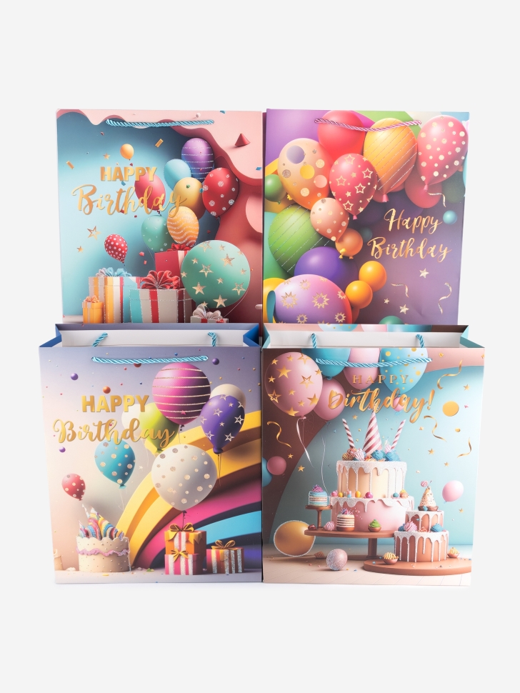 Сумочка День Рождения 6684 26х32x10см микс