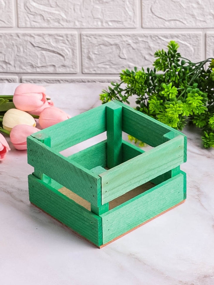 Ящик деревянный 13х12хh8см салатовый Ящик деревянный 13х12хh8см салатовый