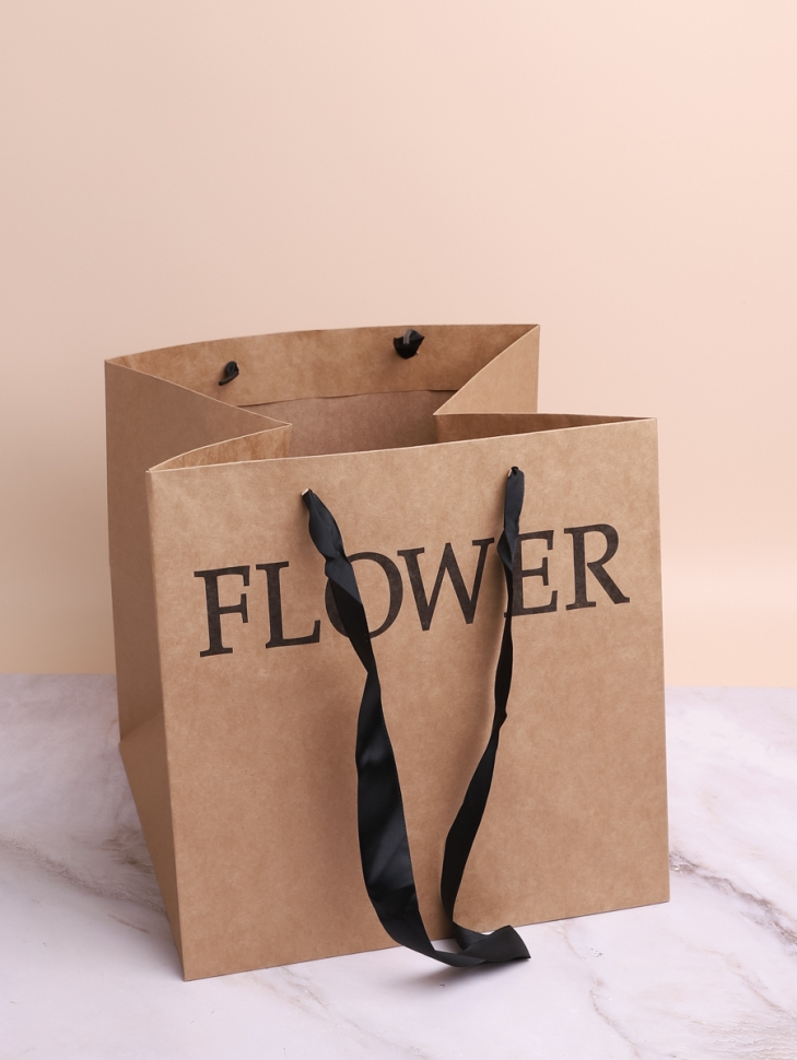 Сумочка крафт Flower 28х28х28см Сумочка крафт Flower 28х28х28см