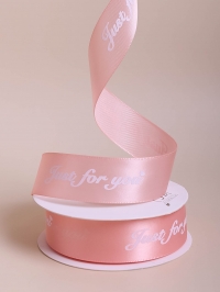 Лента атласная 25мм х 25 ярд  Just for you персиковый