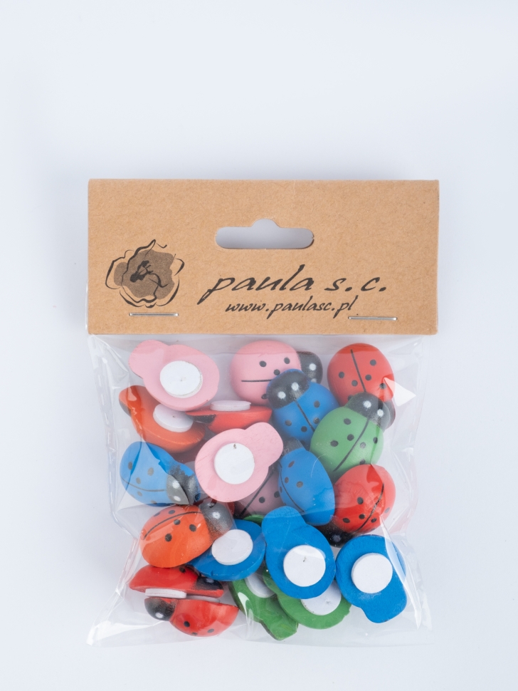 Липучка Божья коровка 24шт. Biedronka 4 (2,5см) микс