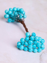 Ягоды на проволоке d1,5х7см 50шт голубой