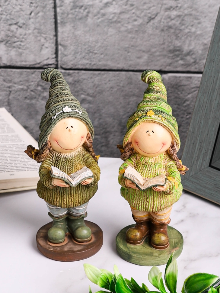 Фигурки 2шт Девочки с книгами 9х8х19см