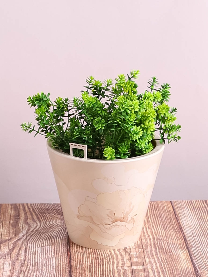 Кашпо из пластика "Классика-Нежность" 3л. h16.5,d19,5см кремовый