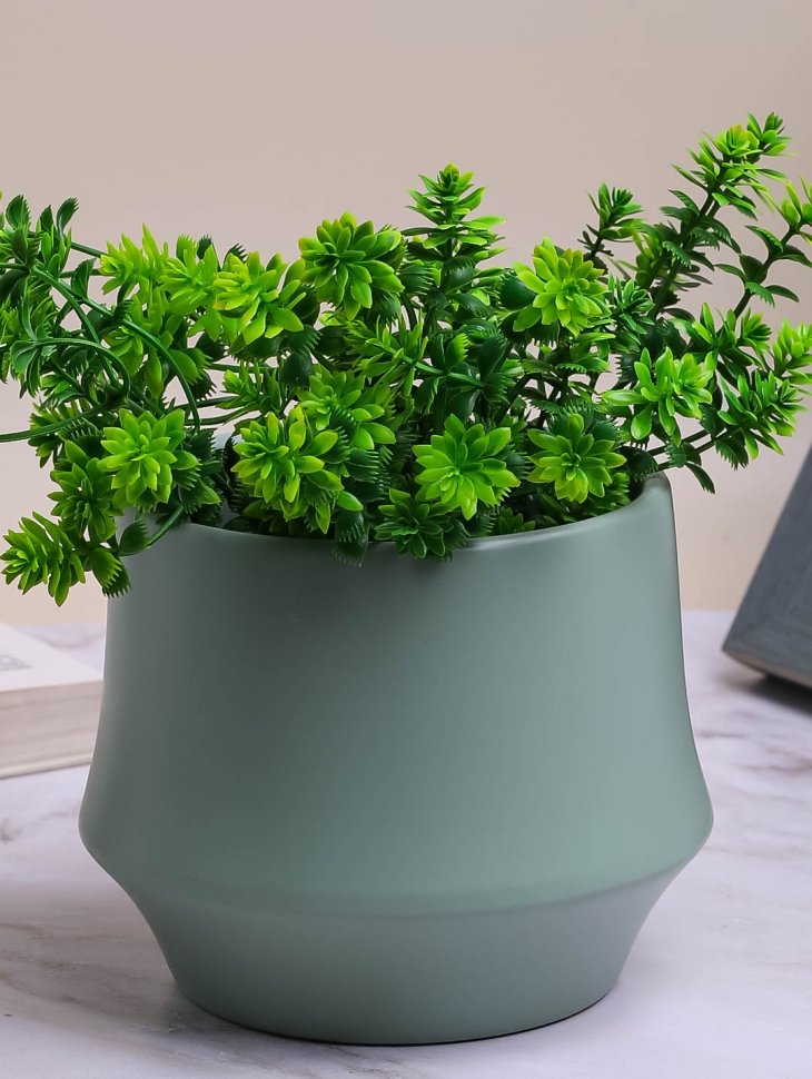 Кашпо керамика 14х14х11,9см JW7420000.14 фисташковый